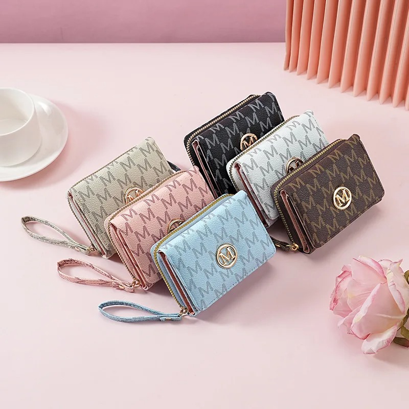 Women Bags And Purses - 레터 패턴의 3단 지퍼 지갑, 스타일리시한