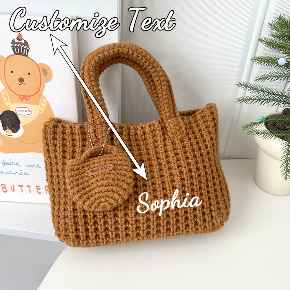 Women Bags Name - 맞춤 이름 니트 토트백 여성 수제