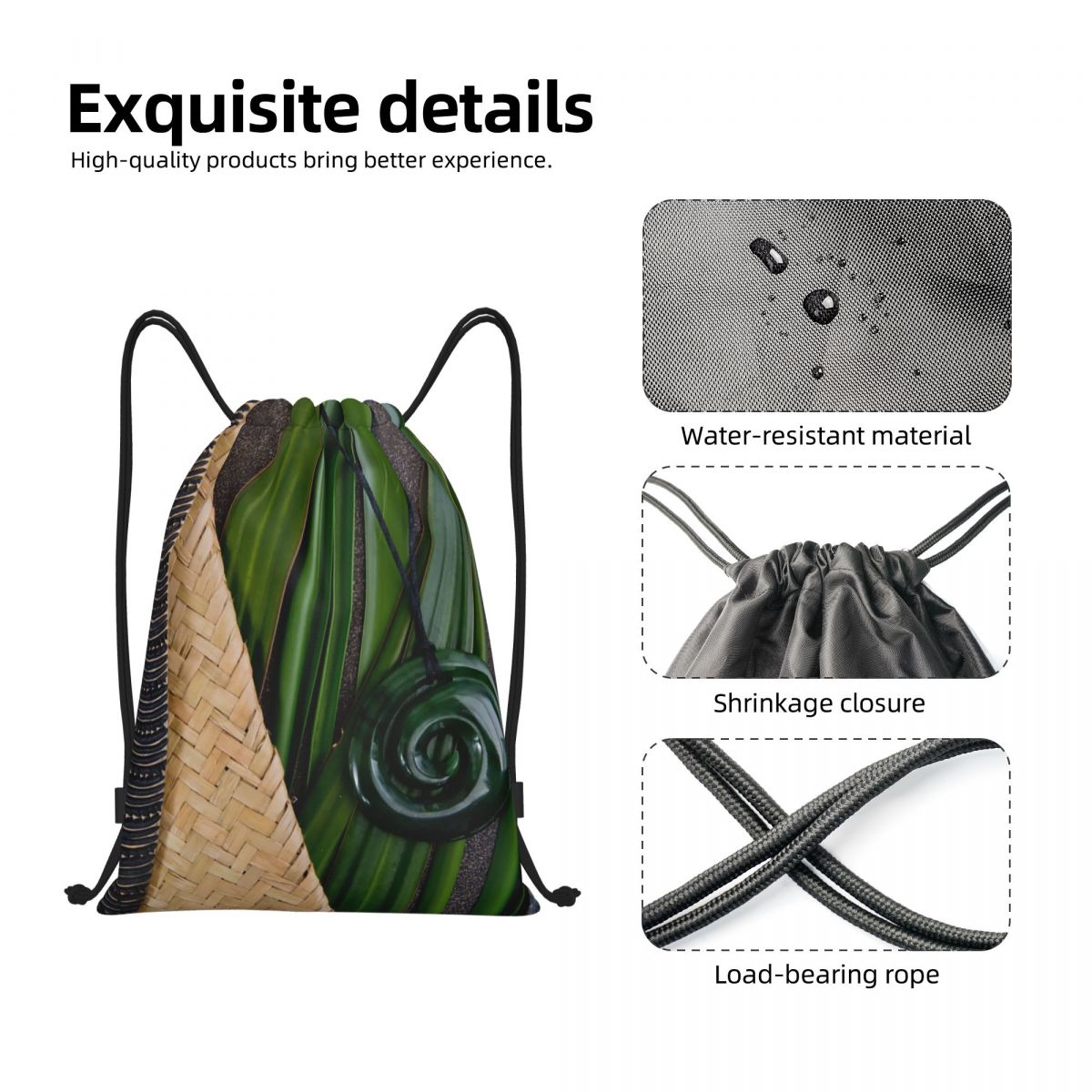 맞춤형 뉴질랜드 마오리 문화 테마 드로스트링 백팩 가방 - Women Bags Nz 리뷰 및 가격