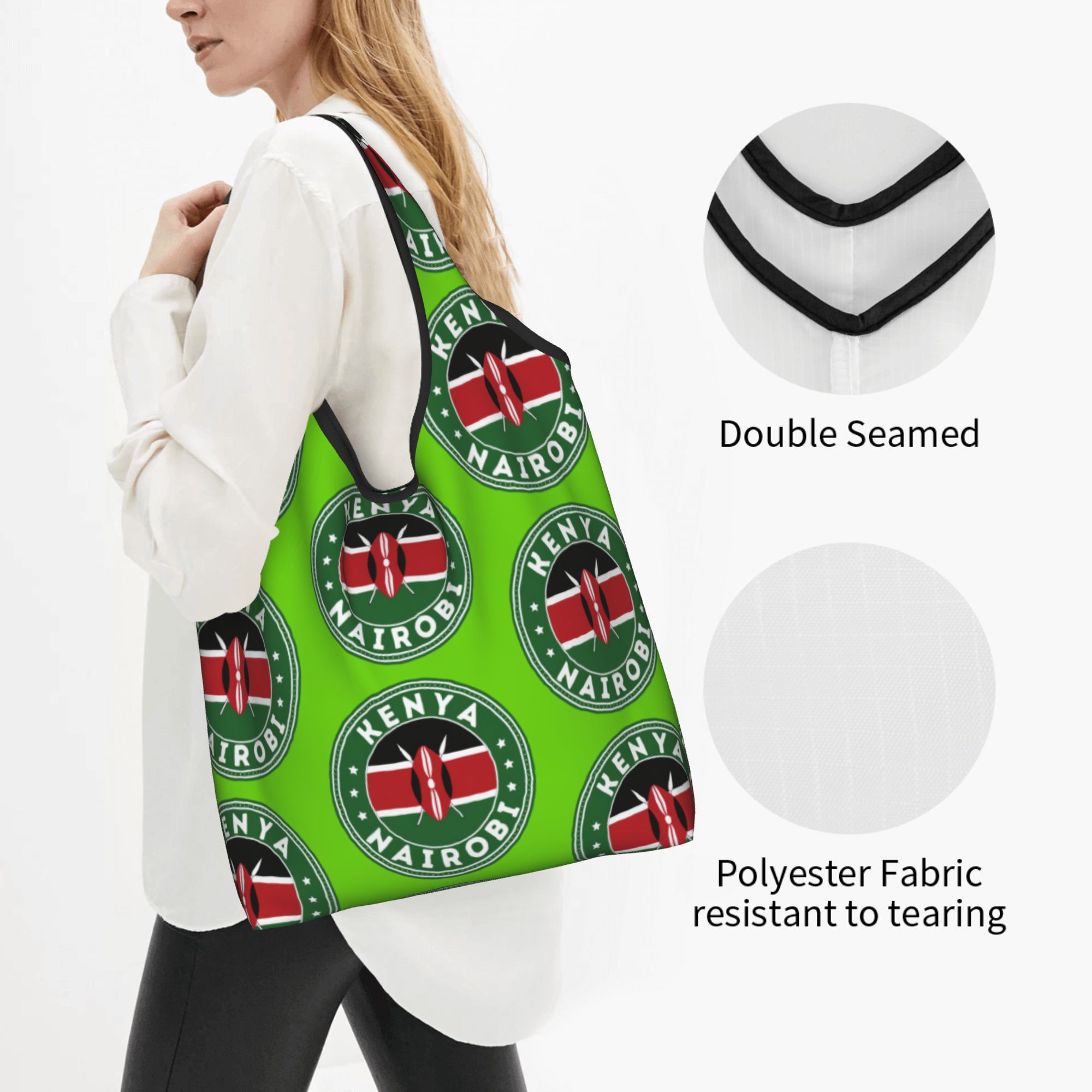 재사용 가능한 케냐 나이로비 국기 쇼핑백 여성용 토트백 - Women Bags Kenya 리뷰 및 가격