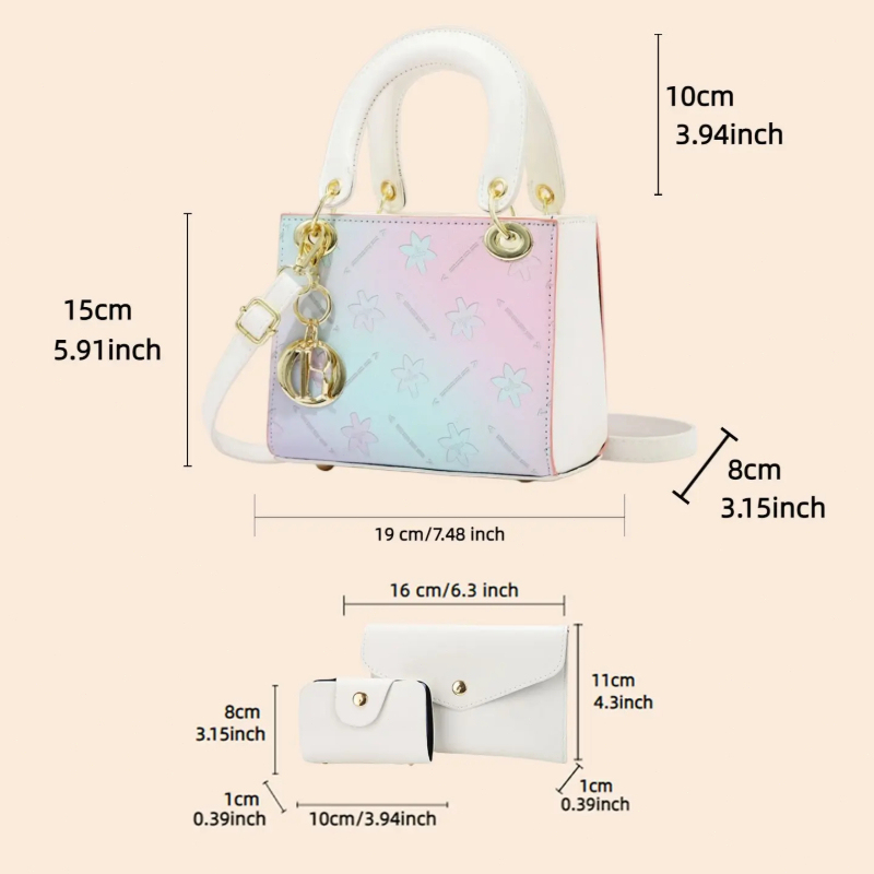 그라데이션 프린트 크로스바디 숄더백 세트, 귀엽고 패셔 - Women Bags And Purses 리뷰 및 가격