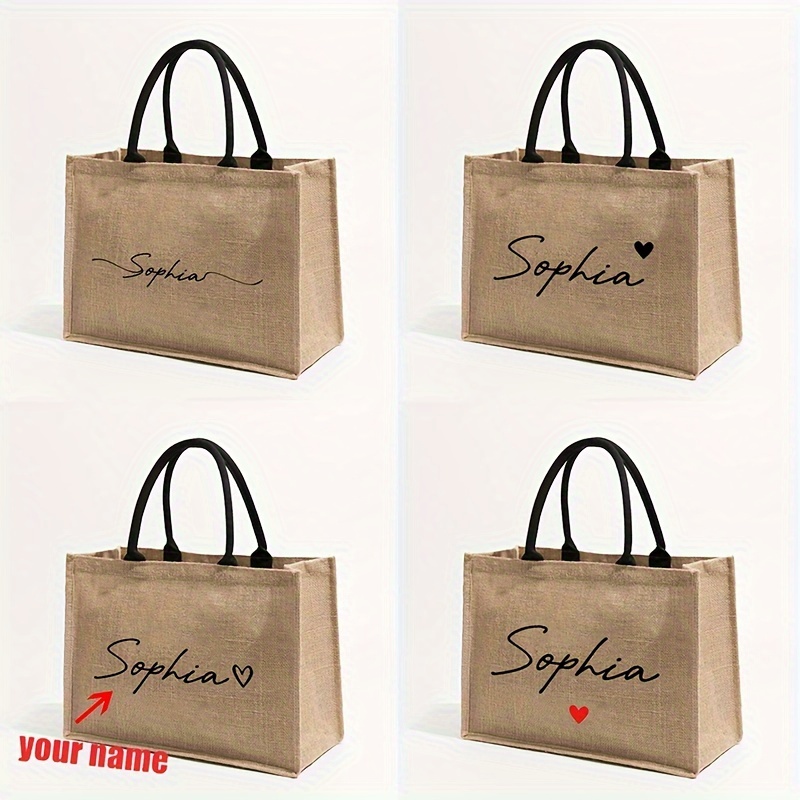 맞춤 이름 패턴 쇼핑백, 여성용 개인 맞춤형 비치백,  - Women Bags Name 리뷰 및 가격