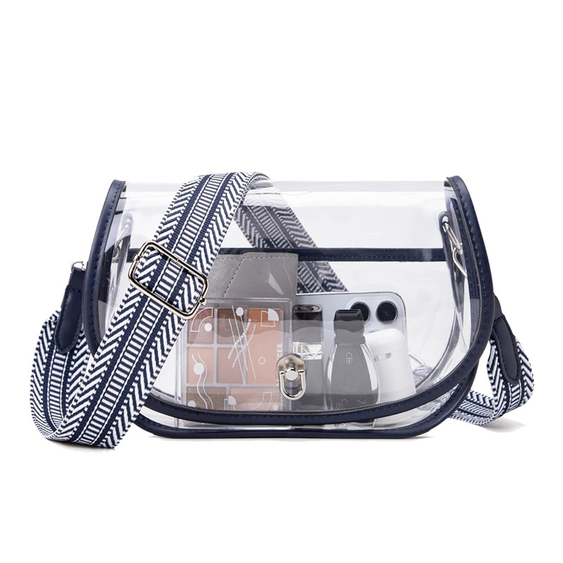 OUIO 전화 파우치 패션 클리어 PVC 새들 백 골드 - Women Bags And Purses 리뷰 및 가격