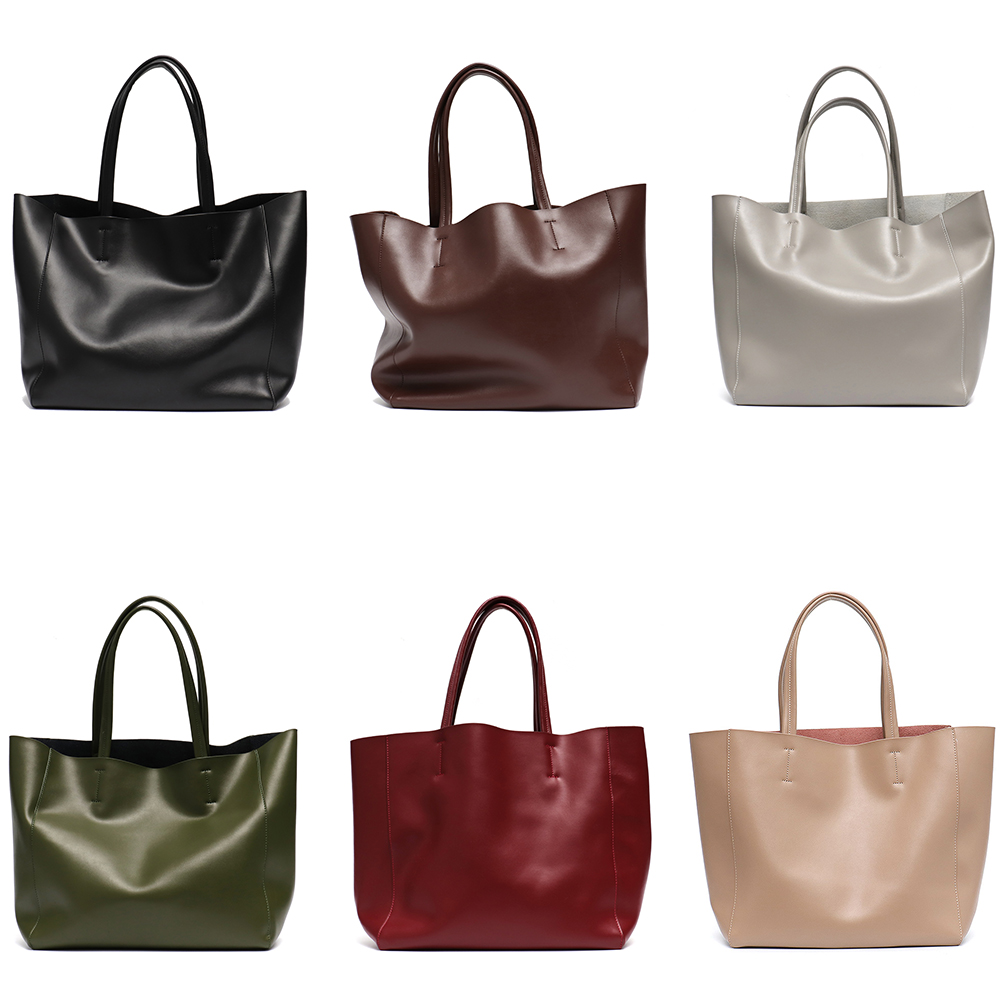 미니멀리스트 빅 토트 백 여성 유행 진짜 가죽 숄더 핸 - Women Bags Low Price 리뷰 및 가격