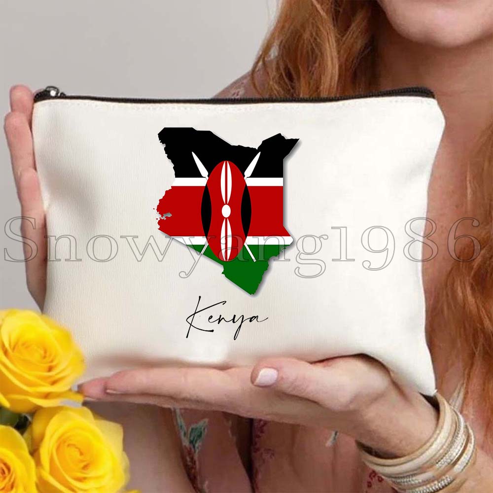 케냐 국장 깃발 지도 케냐 귀여운 여행용 화장품 가방  - Women Bags Kenya 리뷰 및 가격