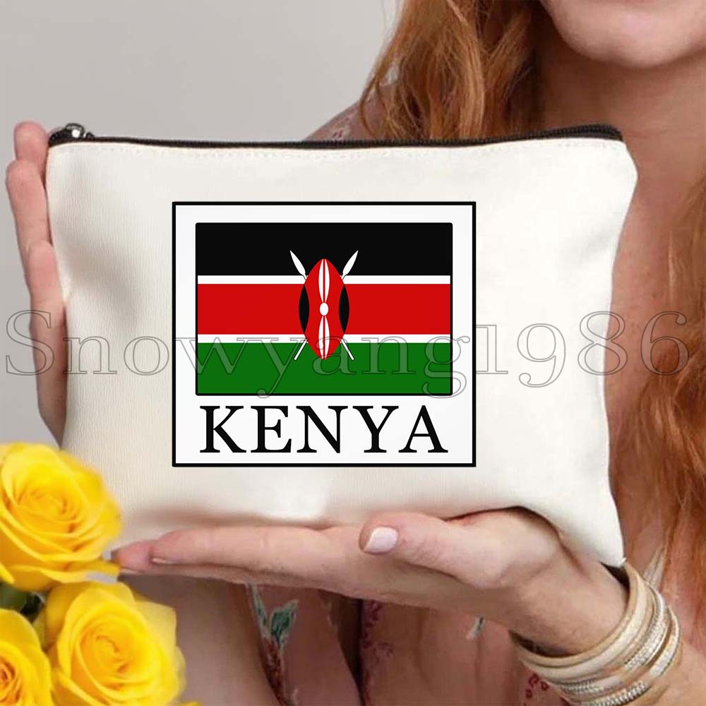 케냐 국장 깃발 지도 케냐 귀여운 여행용 화장품 가방  - Women Bags Kenya 리뷰 및 가격