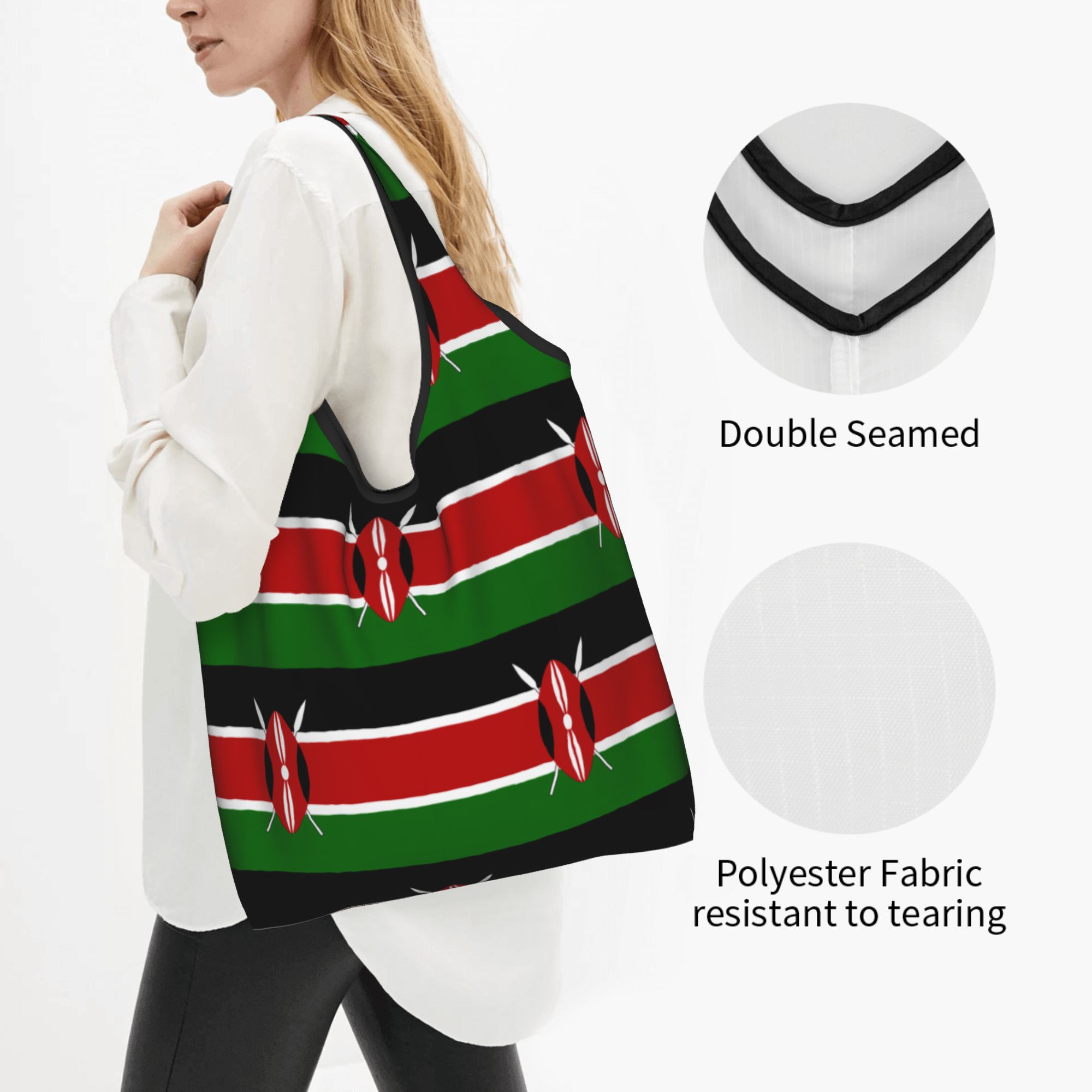 재활용 케냐 국기 쇼핑백 여성 토트백 휴대용 케냐 애국 - Women Bags Kenya 리뷰 및 가격