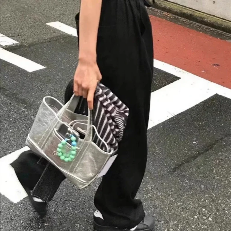여성용 트렌디 실버 PU 가죽 토트백, 모던 뉴트럴 대 - Women'S Vogue Bags 리뷰 및 가격