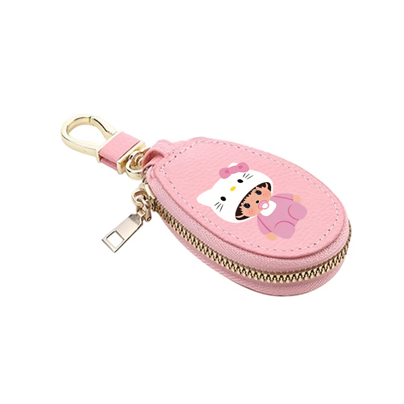 1pcs MONCHHICHI 가죽 지퍼 키 지갑 여성  - Women Bags And Purses 리뷰 및 가격