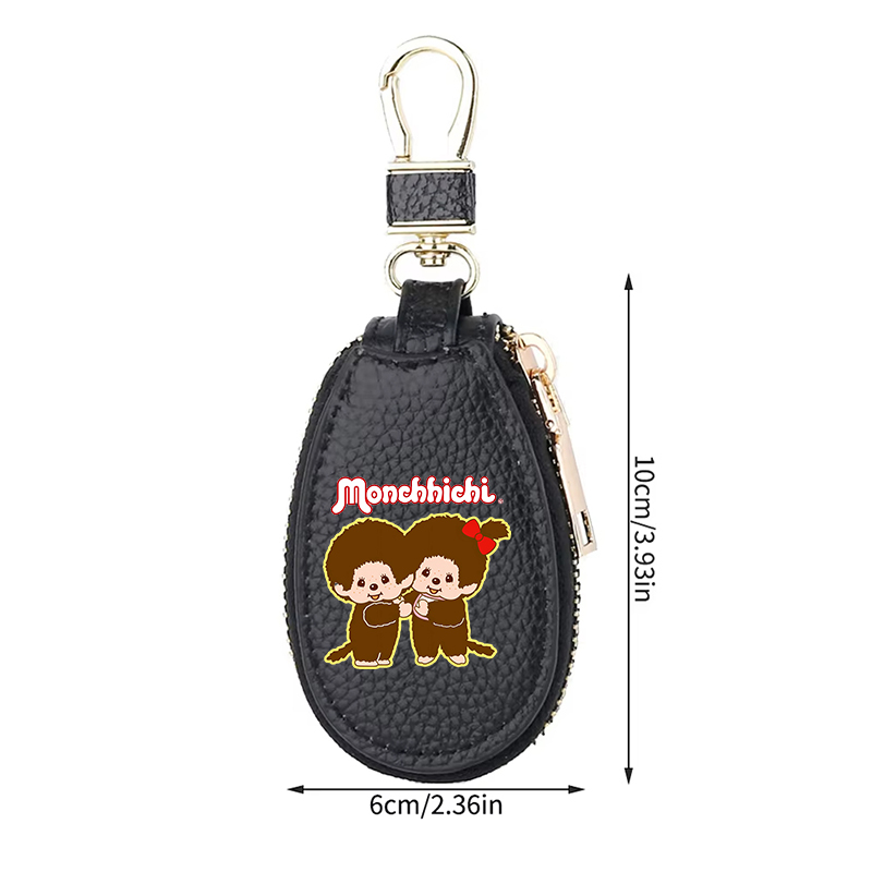 1pcs MONCHHICHI 가죽 지퍼 키 지갑 여성  - Women Bags And Purses 리뷰 및 가격