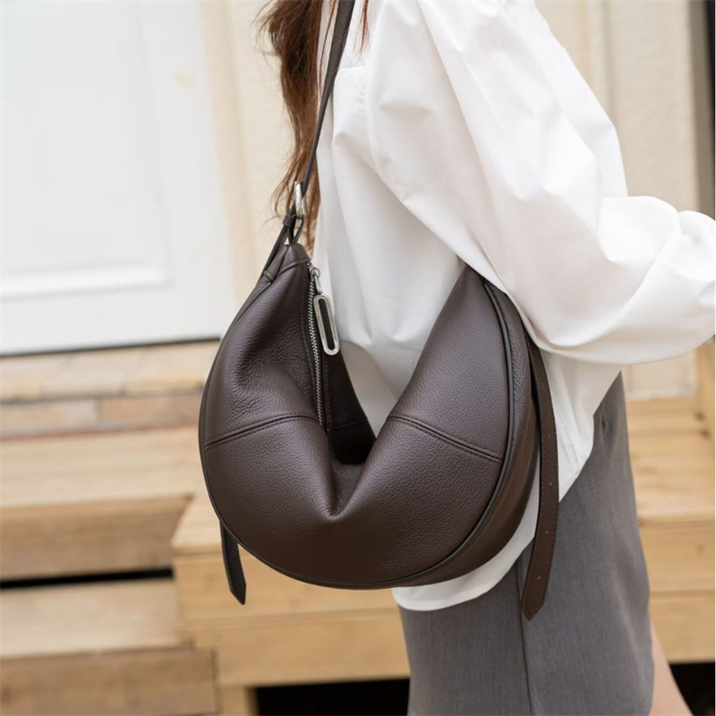 BURMINSA 여성용 정품 가죽 크레센트 호보 숄더  - Women Bags Office 리뷰 및 가격