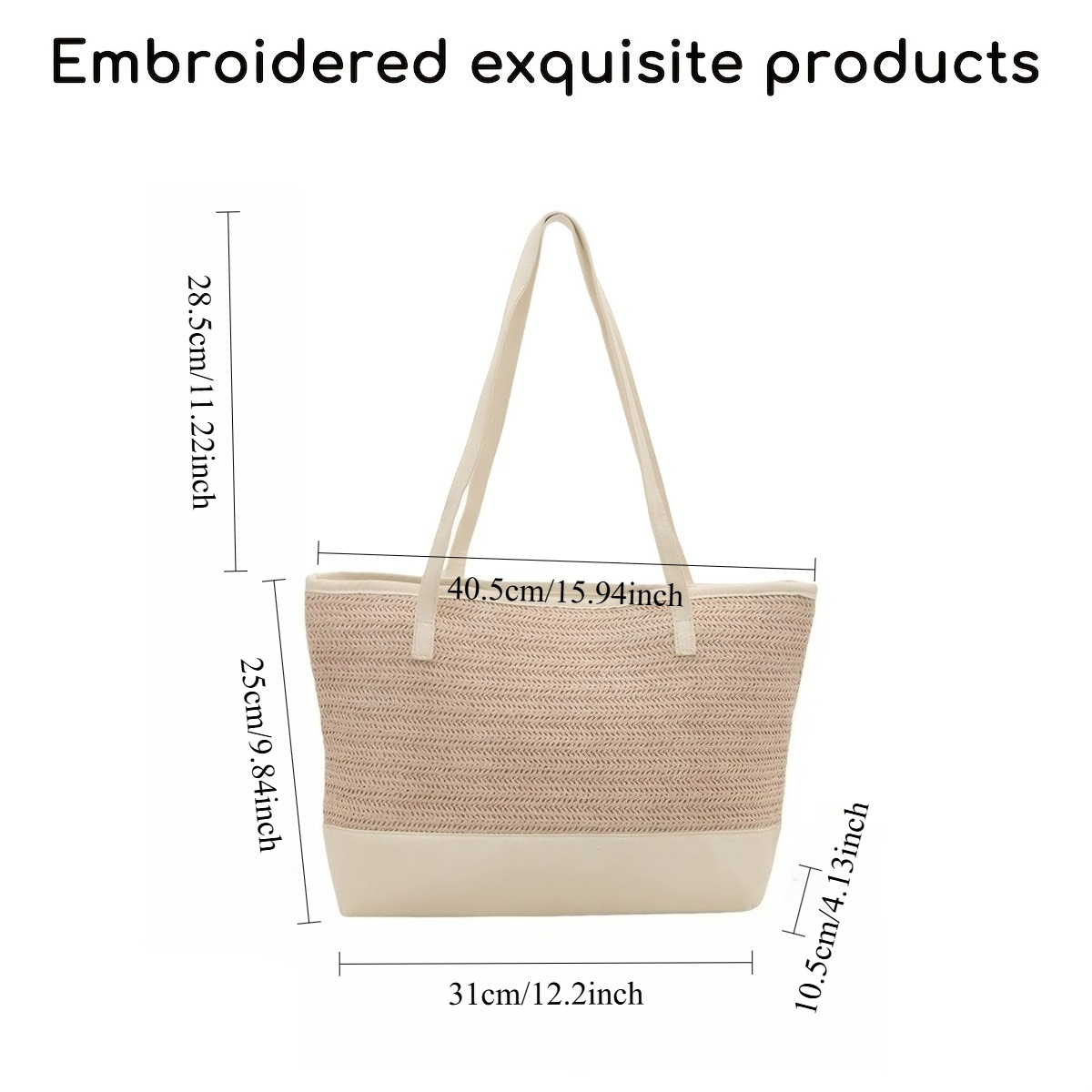 맞춤 이름 자수 밀짚 가방 여성용 대용량 지퍼 비치 토 - Women Bags Name 리뷰 및 가격