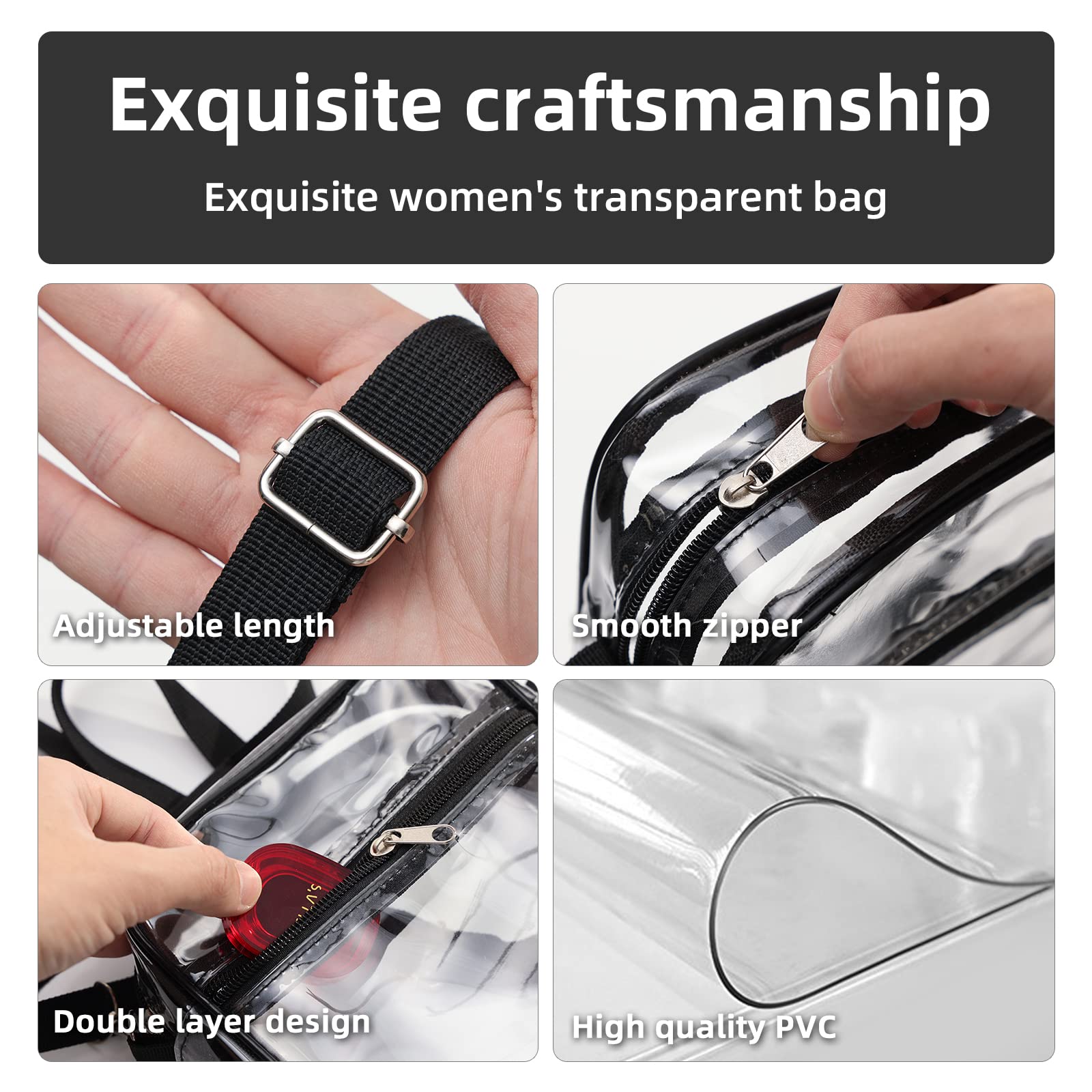 1-10개 여성용 투명 크로스바디 백, 지퍼와 조절 가 - Women Bags And Purses 리뷰 및 가격