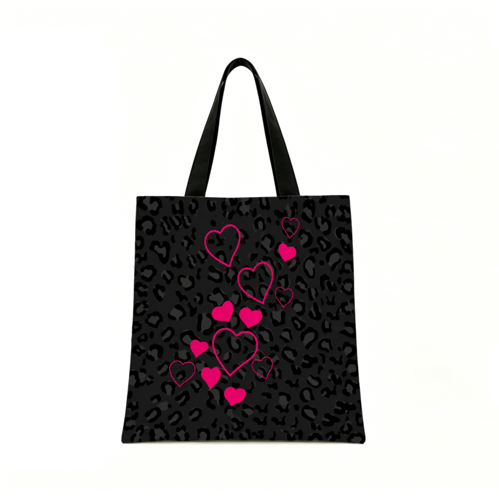 블랙 레오파드 프린트 핑크 하트 토트백과 동일한 동전  - Women Bags And Purses 리뷰 및 가격