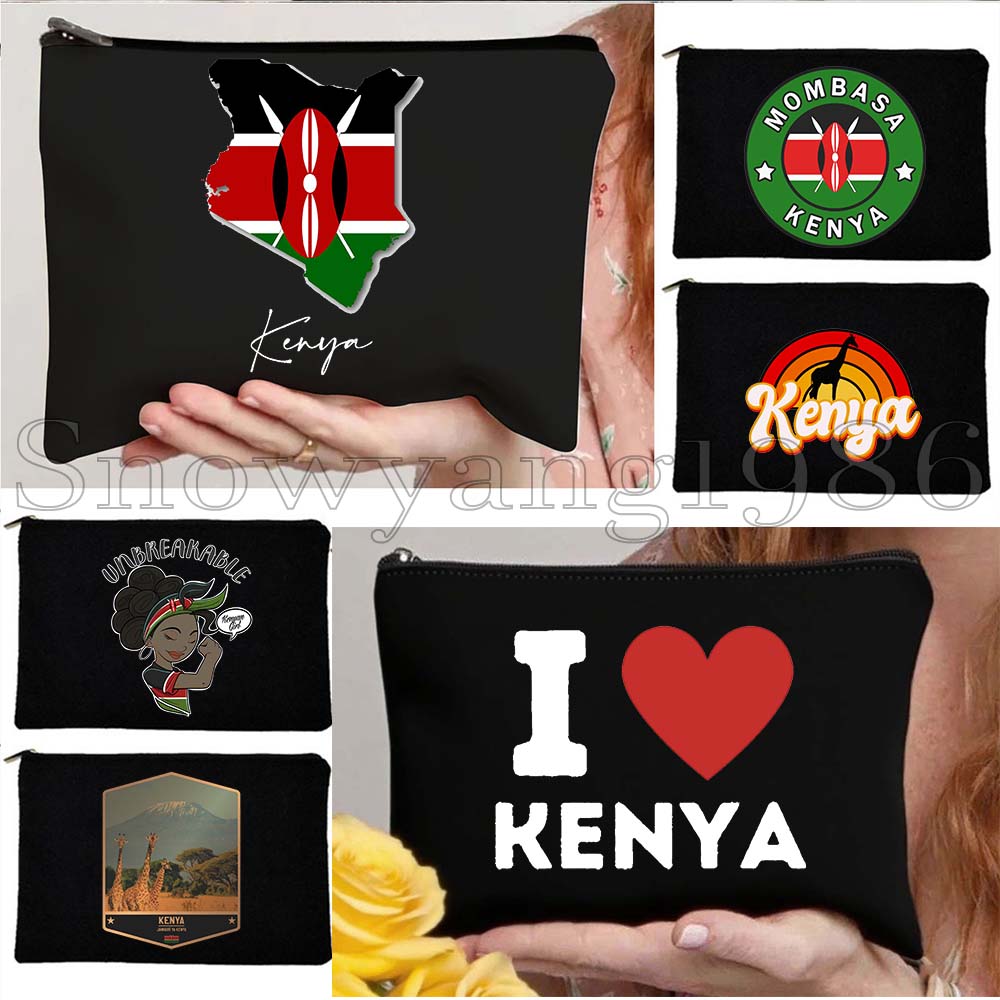 케냐 국장 깃발 지도 케냐 귀여운 여행용 화장품 가방  - Women Bags Kenya 리뷰 및 가격